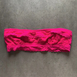 Gilly Hicks Bright Pink Lace Unlined Bandeau--XS